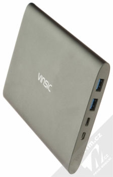 Vinsic Smart Type-C Power Bank záložní zdroj 20000mAh tmavě šedá (dark grey) konektory