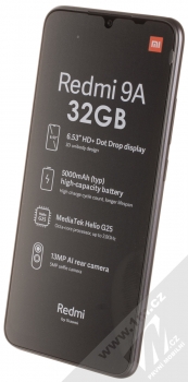 Xiaomi Redmi 9A 2GB/32GB tmavě šedá (granite gray) šikmo zepředu