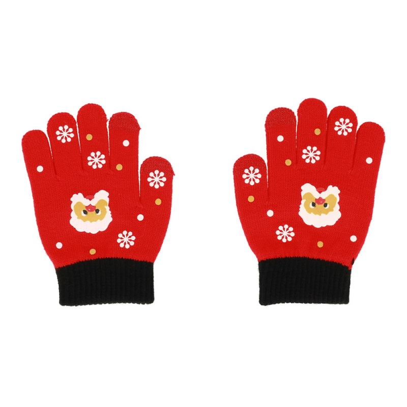 1Mcz Touch Gloves Santa Claus pletené rukavice pro kapacitní dotykový displej