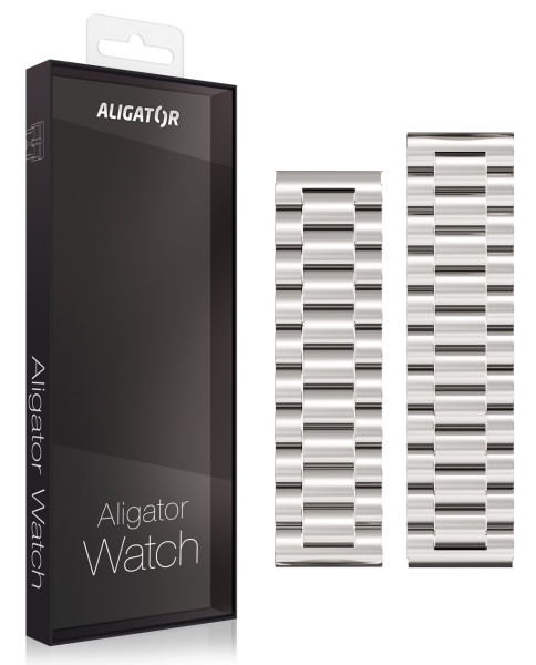 Aligator Watch Band PRO X pásek z leštěného kovu na zápěstí 22mm