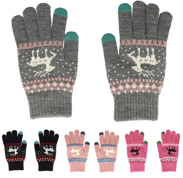 1Mcz Gloves Sobík pletené rukavice pro kapacitní dotykový displej