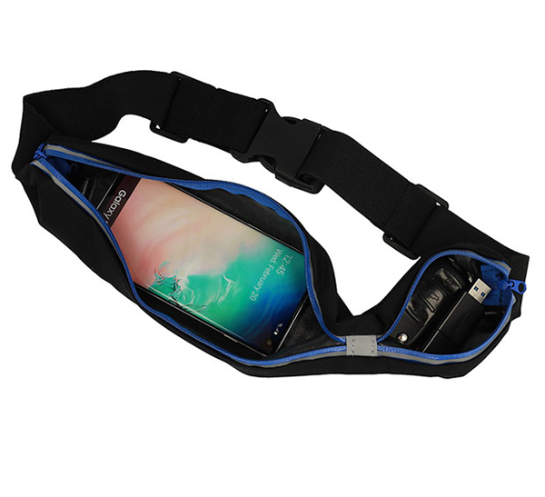 1Mcz Belt Fit Double sportovní pouzdro na pas s jednou kapsičkou pro mobilní telefon od 5.0 do 6.5 palců