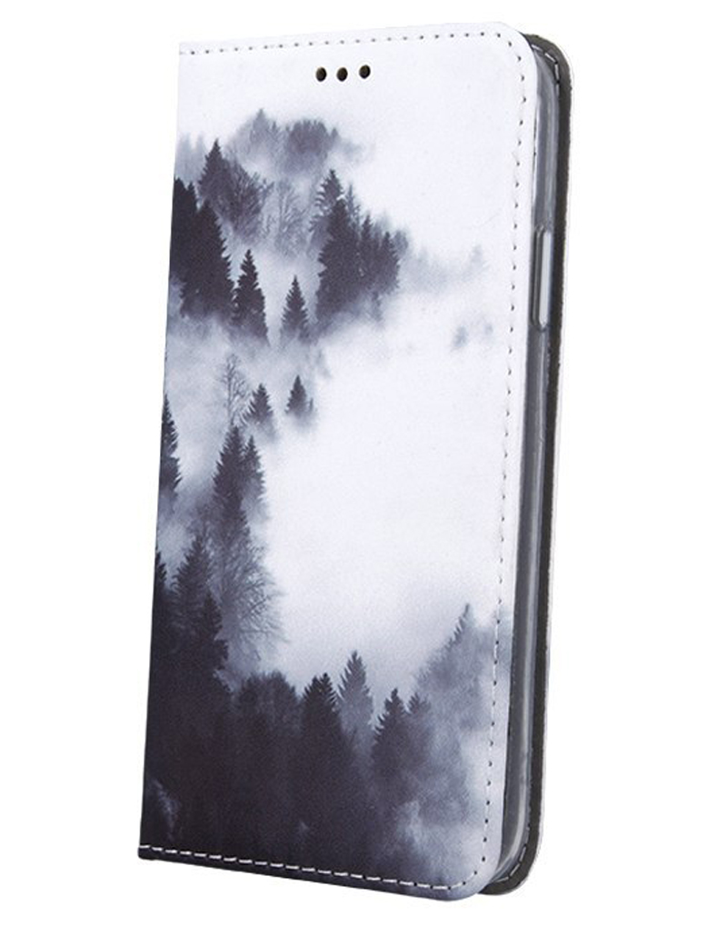 1Mcz Trendy Book Temný les v mlze 2 flipové pouzdro pro Apple iPhone 12 mini