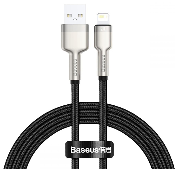 Baseus Cafule Metal Cable opletený USB kabel délky 25cm s Apple Lightning konektorem (CALJK-01)