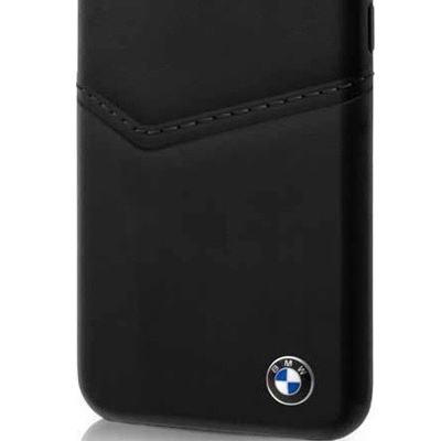 BMW Genuine Leather Cards Bag ochranný kryt pro Apple iPhone X (BMHCPXGLCSBK)