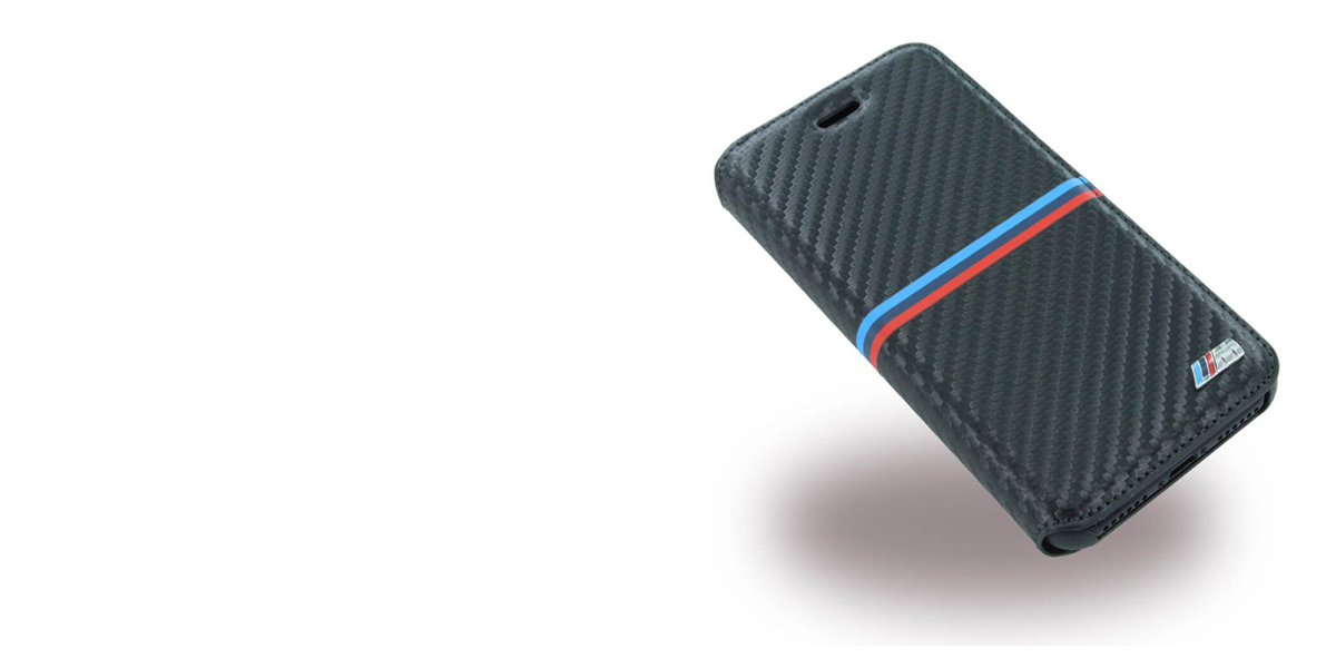 BMW M Tricolor Carbon BookType Case flipové pouzdro pro Apple iPhone 7.