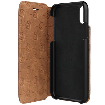 Bugatti Parigi Full Grain Leather Booklet Case flipové pouzdro z pravé kůže pro Apple iPhone X