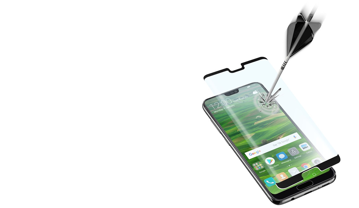CellularLine Second Glass Curved Capsule ochranné tvrzené sklo na kompletní zahnutý displej pro Huawei P20