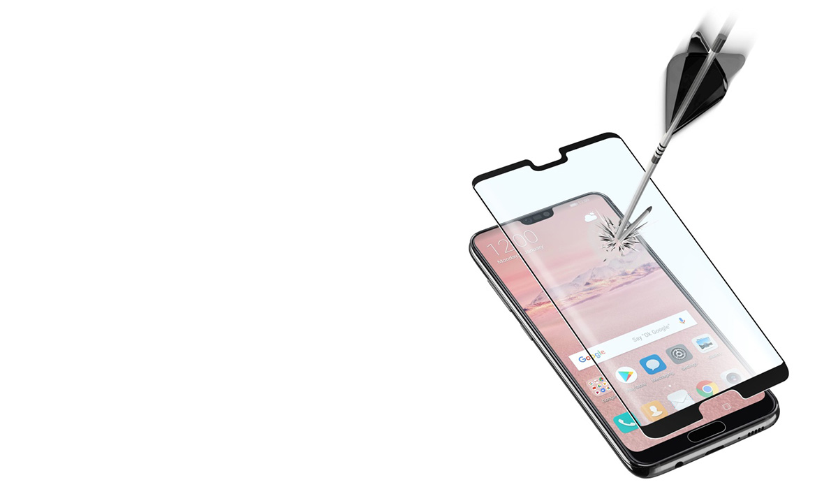 CellularLine Second Glass Curved Capsule ochranné tvrzené sklo na kompletní zahnutý displej pro Huawei P20 Pro