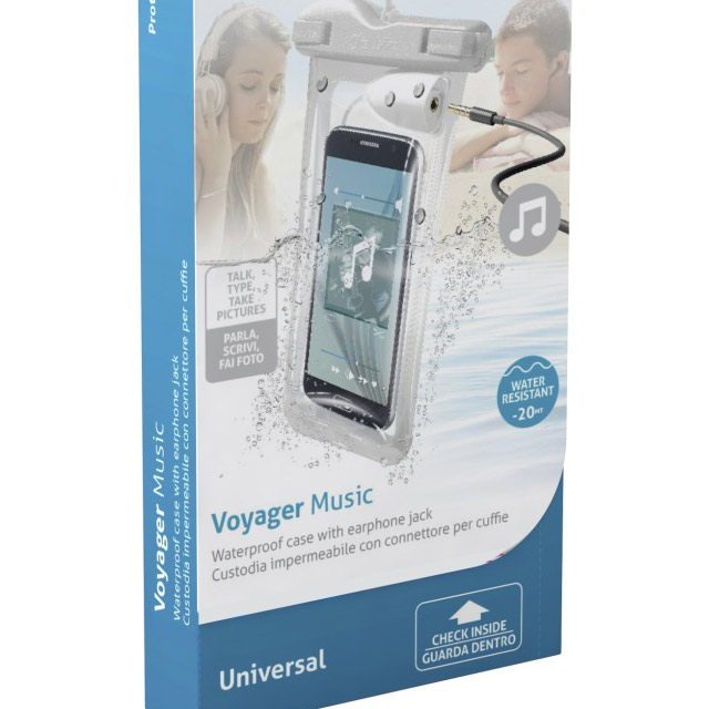 CellularLine Voyager Music vodotěsné pouzdro s audio výstupem 3,5mm pro mobilní telefon, mobil, smartphone