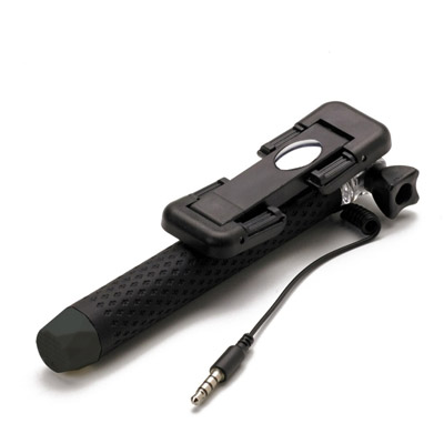 Celly Selfie Mini teleskopická tyč, držák do ruky s tlačítkem spouště přes audio konektor jack 3.5mm pro mobilní telefon, mobil, smartphone