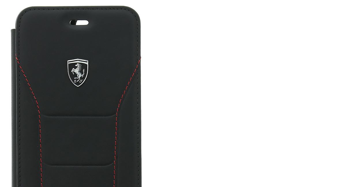 Ferrari Heritage 488 Leather flipové pouzdro pro Apple iPhone 6 Plus, iPhone 6S Plus, iPhone 7 Plus, iPhone 8 Plus (FEH488FLBKI8LBK)