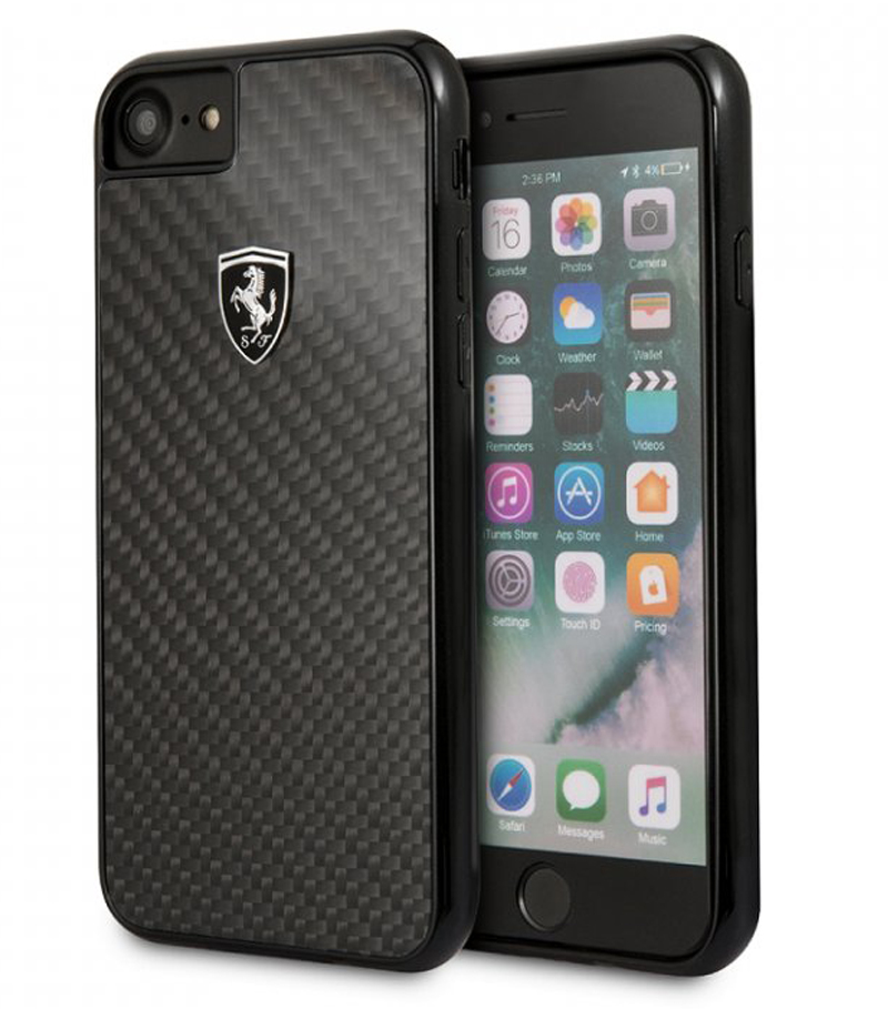 Ferrari Heritage Carbon ochranný kryt pro Apple iPhone 7, iPhone 8, iPhone SE (2020) (FEHCAHCI8BK)