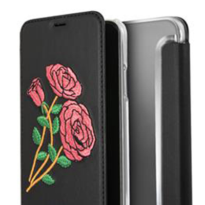 Guess Flower Desire Booktype Case ochranný kryt pro Apple iPhone 6, iPhone 6S, iPhone 7, iPhone 8 (GUFLBKP7EROBK)
