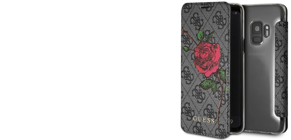 Guess 4G Flower Desire Booktype Case flipové pouzdro pro Samsung Galaxy S9 (GUFLBKS94GROB)