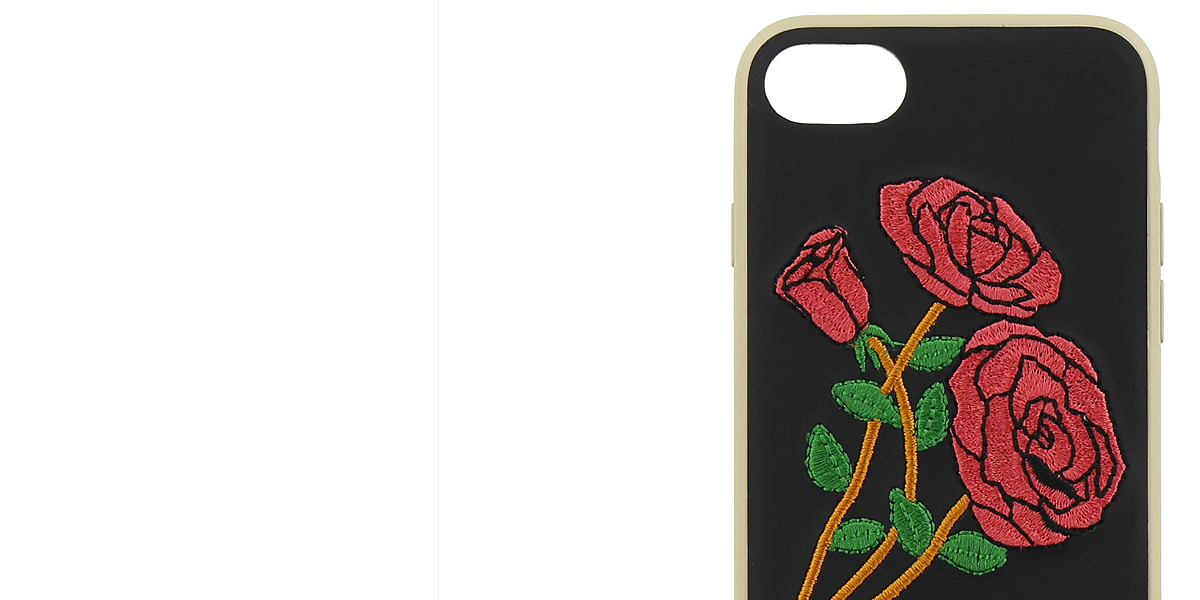 Guess Flower Desire Hard Case ochranný kryt s výšivkou pro Apple iPhone 6, iPhone 6S, iPhone 7, iPhone 8 (GUHCP7EROBK)