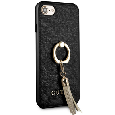 Guess Saffiano Ring Hard Case ochranný kryt s držákem na prst pro Apple iPhone 7, iPhone 8.