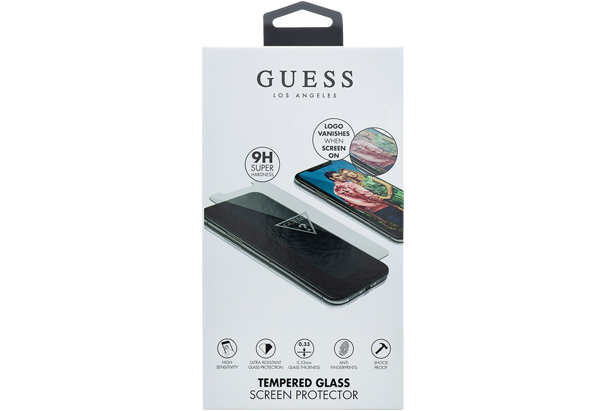 Guess Tempered Glass Invisible Logo ochranné tvrzené sklo s logem při vypnutém displeji pro Apple iPhone XR, Apple iPhone 11