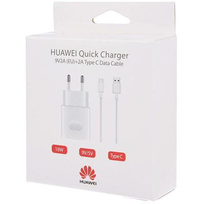 Huawei AP32 originální nabíječka HW059200EHQ Quick Charge s USB výstupem a USB kabel s USB Type-C konektorem pro mobilní telefon, mobil, smartphone, tablet.