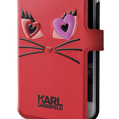 Karl Lagerfeld Choupette in Love Booktype Case flipové pouzdro pro Apple iPhone 7, iPhone 8.