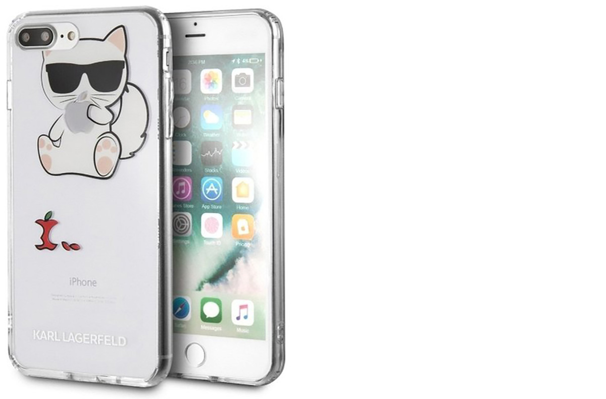 Karl Lagerfeld Fun Choupette Eaten Apple ochranný kryt s motivem pro Apple iPhone 7 Plus, iPhone 8 Plus (KLHCI8LCFA)