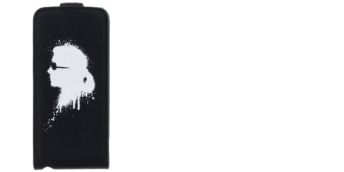 Karl Lagerfeld Grafitti Flip Case flipové pouzdro s motivem pro Apple iPhone 5, iPhone 5S, iPhone SE (KLFLP5GBL)