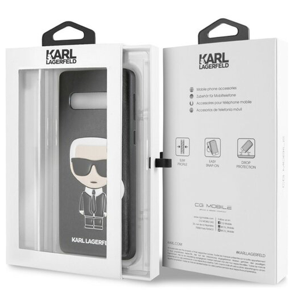 Karl Lagerfeld Ikonik ochranný kryt s motivem pro Samsung Galaxy S10 (KLHCS10IKPUBK)