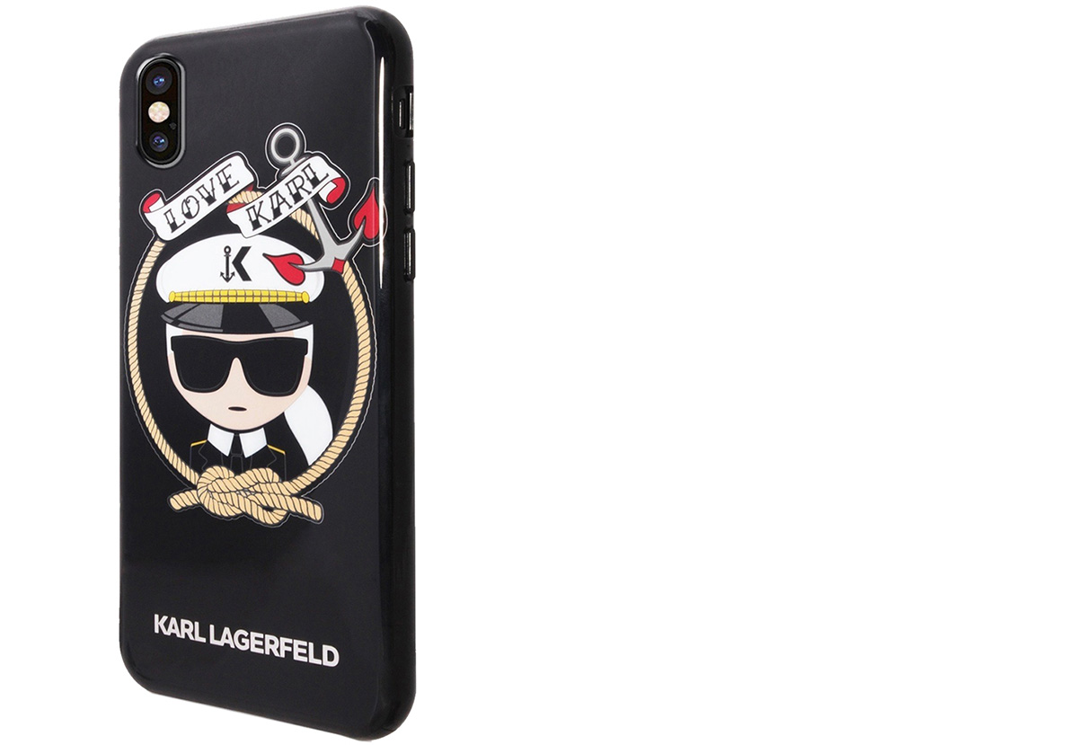 Karl Lagerfeld Sailor ochranný kryt s motivem pro Apple iPhone X (KLHCPXKSB)