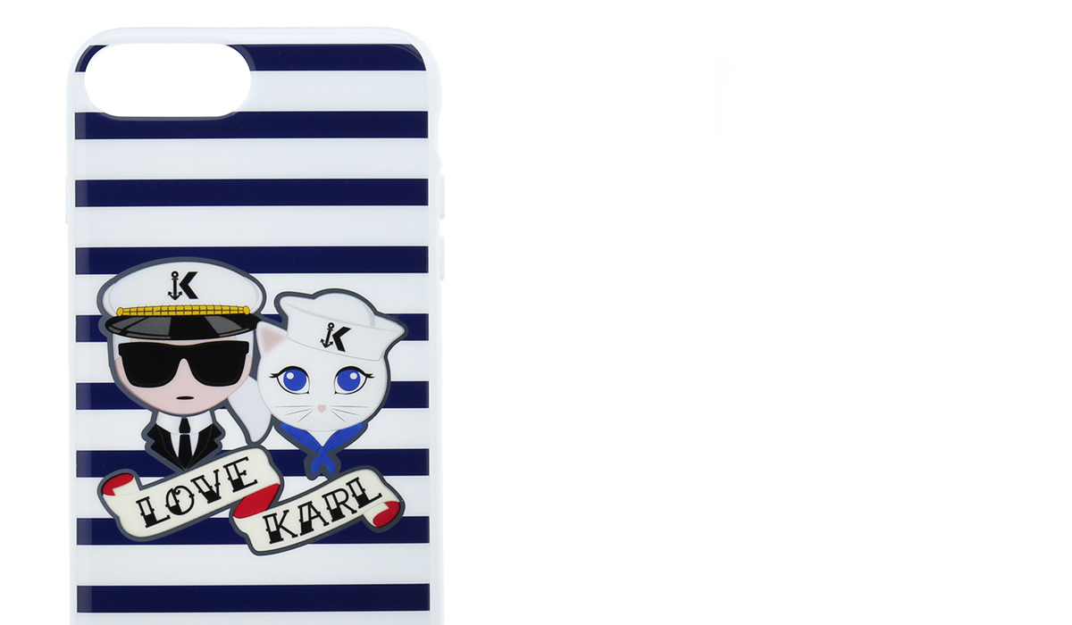 Karl Lagerfeld Sailors Stripes ochranný kryt s motivem pro Apple iPhone 6 Plus, iPhone 6S Plus, iPhone 7 Plus, iPhone 8 Plus (KLHCP7LKSS)