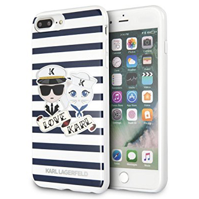 Karl Lagerfeld Sailors Stripes ochranný kryt s motivem pro Apple iPhone 6 Plus, iPhone 6S Plus, iPhone 7 Plus, iPhone 8 Plus (KLHCP7LKSS)
