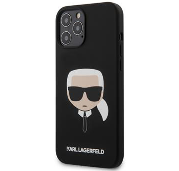 Karl Lagerfeld MagSafe Silicone Head ochranný kryt s MagSafe pro Apple iPhone 13 Pro Max (KLHMP13XSLKHBK)