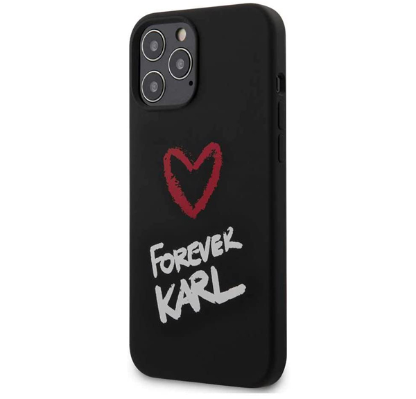 Karl Lagerfeld Silicone Karl Forever ochranný kryt pro Apple iPhone 12 mini (KLHCP12SSILKRBK)