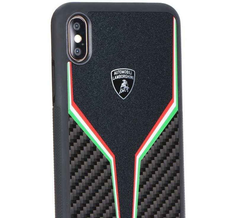 Lamborghini Squadra Corse D2 Carbon ochranný kryt pro Apple iPhone XS Max (LB-TPUPCIPXSM-SC/D2-BK)
