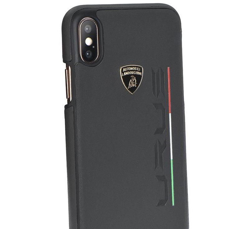 Lamborghini Urus D2 Leather ochranný kryt z pravé kůže pro Apple iPhone X, iPhone XS (LB-HCIPX-UR/D2-GY)
