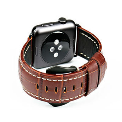 Maikes Crocodile Leather Strap kožený pásek na zápěstí pro Apple Watch 42mm