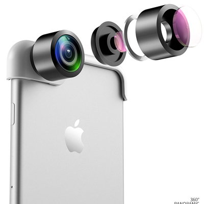 USAMS 360 Panoramic Lens přídavné objektivy na panoramatickou fotografii pro Apple iPhone 6, iPhone 6S