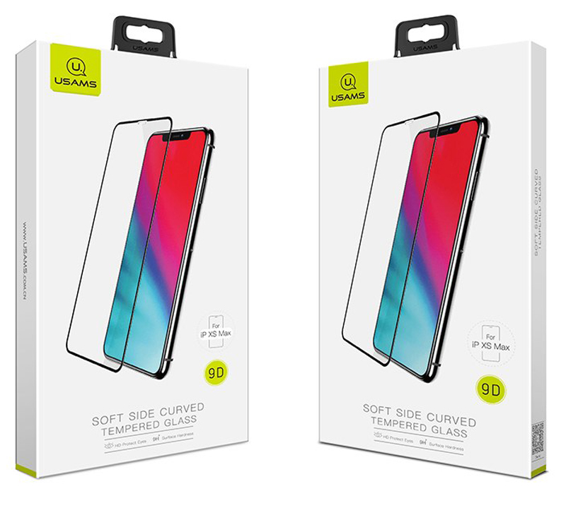 USAMS Soft Side Curved Tempered Glass ochranné tvrzené sklo na kompletní displej pro Apple iPhone XS Max, iPhone 11 Pro Max